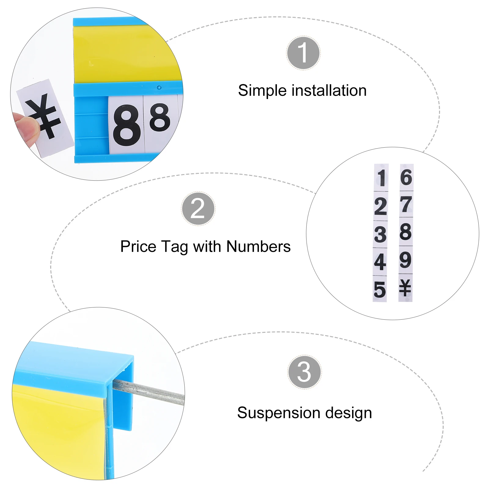 

4pcs Plastic Price Tags Erasable Supermarket Display Signs Fruit Vegetable Labels Food Hanging Safe Practical Adjust