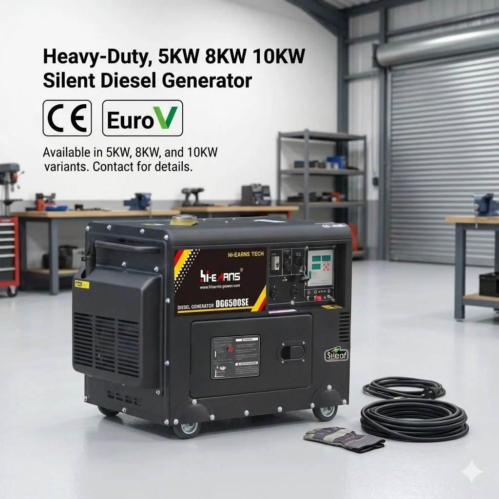 

5KW 8KW 10KW 50Hz Single Phase Silent Diesel Generator With Digital Panel For Home