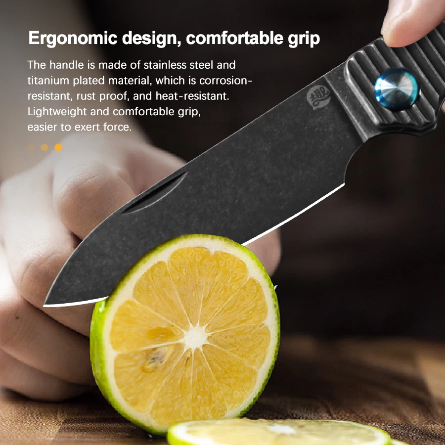 YingQu Pocket Folding Knife FS5 Cutting Fruit Knife Foldable Fishing Knife Stainless Steel Kitchen Food Grade Camping Tools