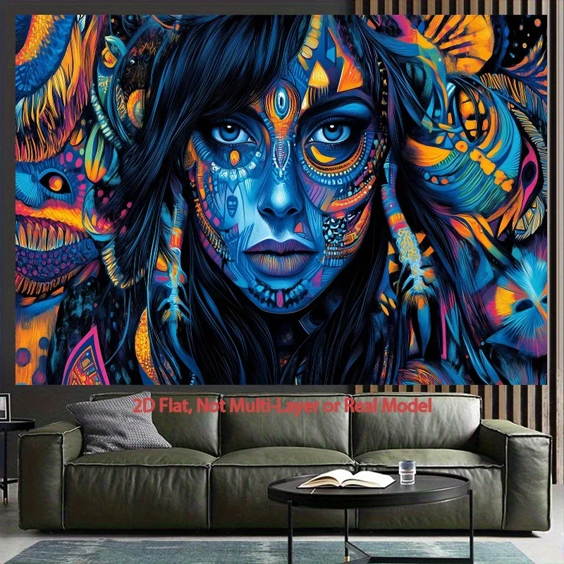 Fantasy tribe style Digital printing polyester wall tapestry suitable for use in living rooms bedrooms offices bars and party