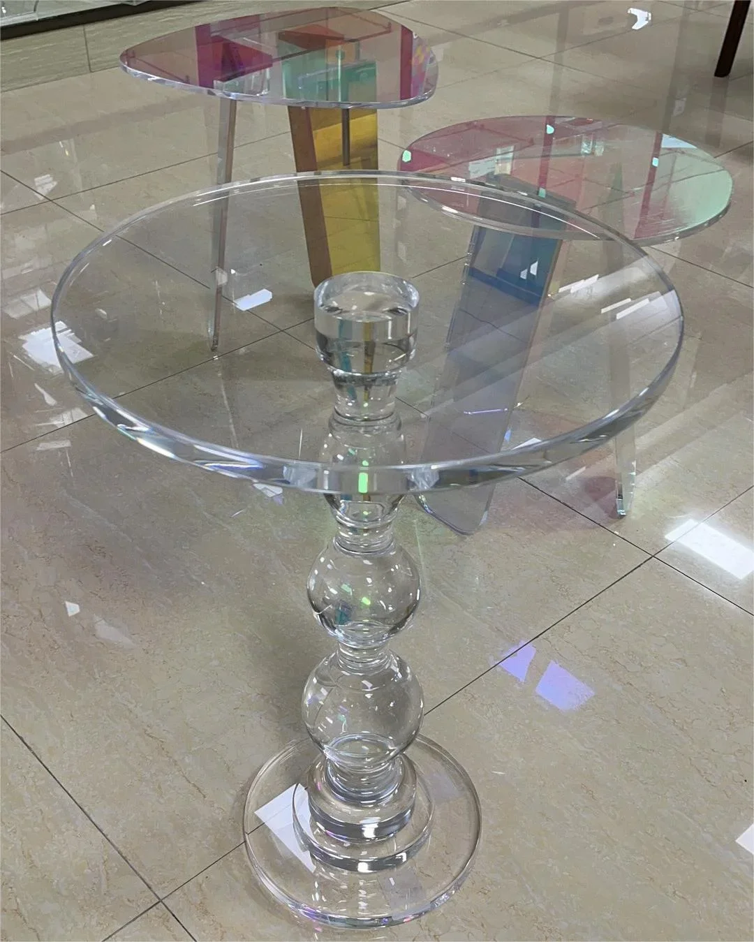 Transparent Luxury Acrylic Furniture Customized Acrylic Round Coffee Table