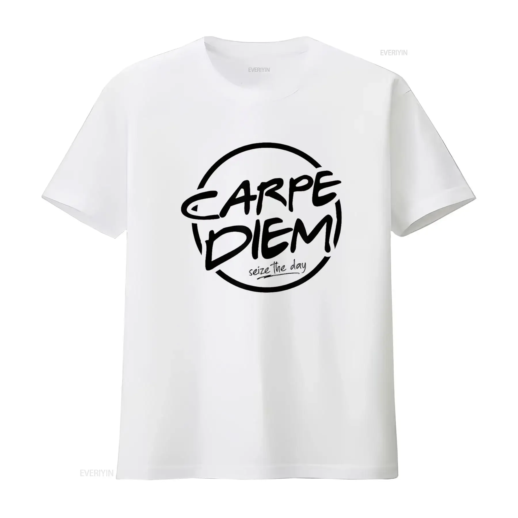 Retro Carpe Diem Seize the Day Latin quote Short T Shirt vintage Washed Stylish fashion Top For Everyday Wear Unisex