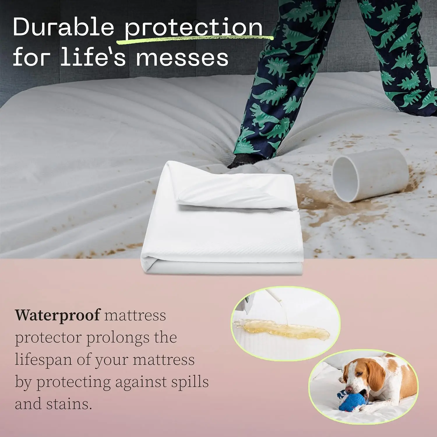 

Coop Home Goods Ultra-Tech Waterproof Mattress Protector Twin Xl, Smooth Top Mattress Pad, Waterproof Cover, Up To 18 Inches