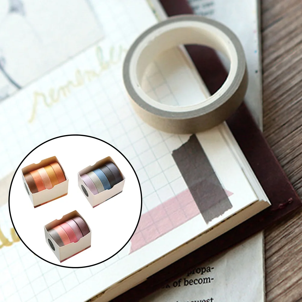 مجموعة شريط اشي ملون مكونة من 15 لفات لمشاريع القرطاسية اليدوية ذاتية الصنع وتغليف الهدايا وألبوم الصور الديكور سهل التقشير واللصق رقم #1