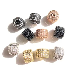 10pcs/lot 9.6mm Micro Pave Wheel Spacer Beads Women Bracelet Girl Necklace Making Gold-Plated Copper Jewelry Accessory Findings