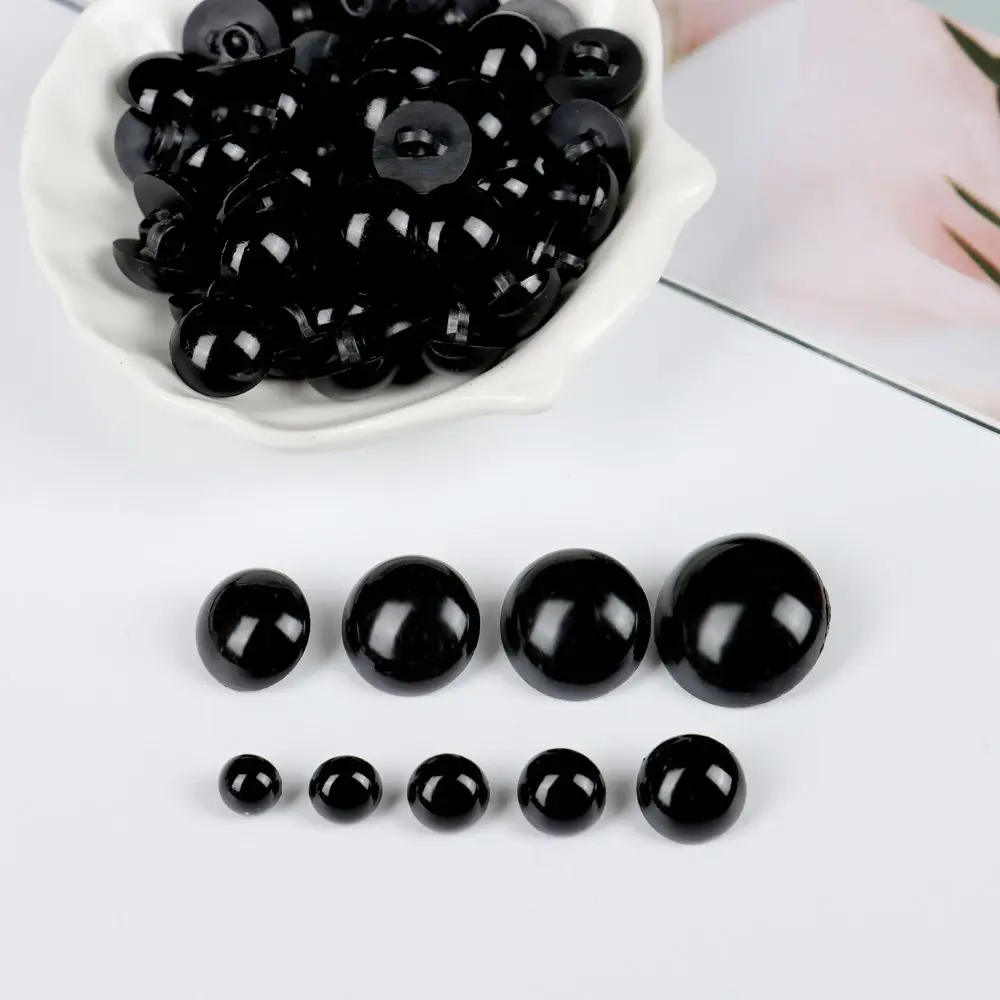 50pcs 9-25mm Black Plastic Safety Eyes For Bear Doll Animal Puppet Crafts Children Kids DIY Hand-sewing Buckle Toys