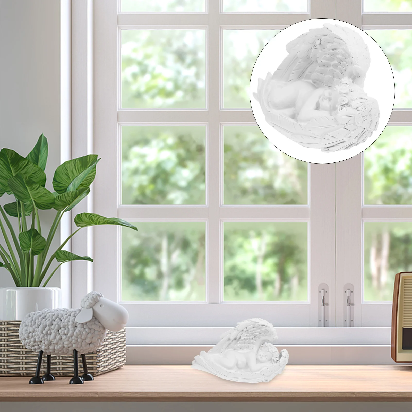 

1Pcs Angel Cupid Resin Sculpture Decorative Resin Ornament for Home Study Desktop Decoration Angel Cupid Statue
