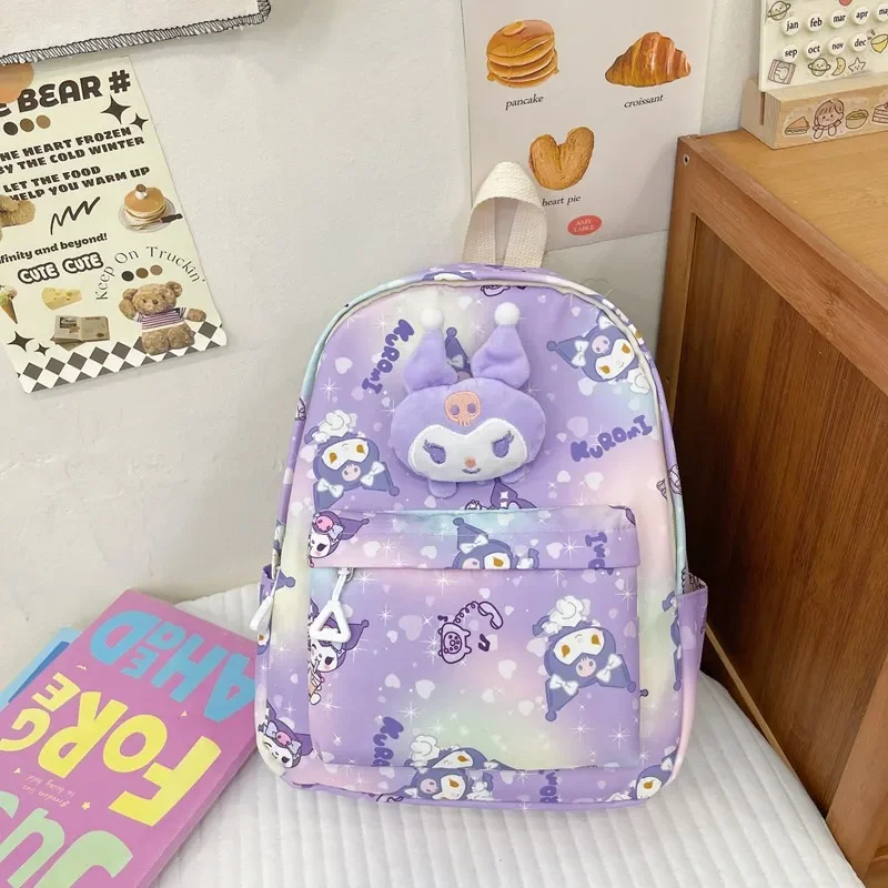 Cartoon print purple Kulomie children's schoolbag 2025 Sanrio new kindergarten backpack cartoon burden reduction fashion trend