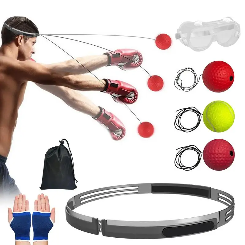 Boxing Reflex Headband Set Wearable Interactive Boxing Training Ball Set Multifunctional Training Equipment Punching Ball Set