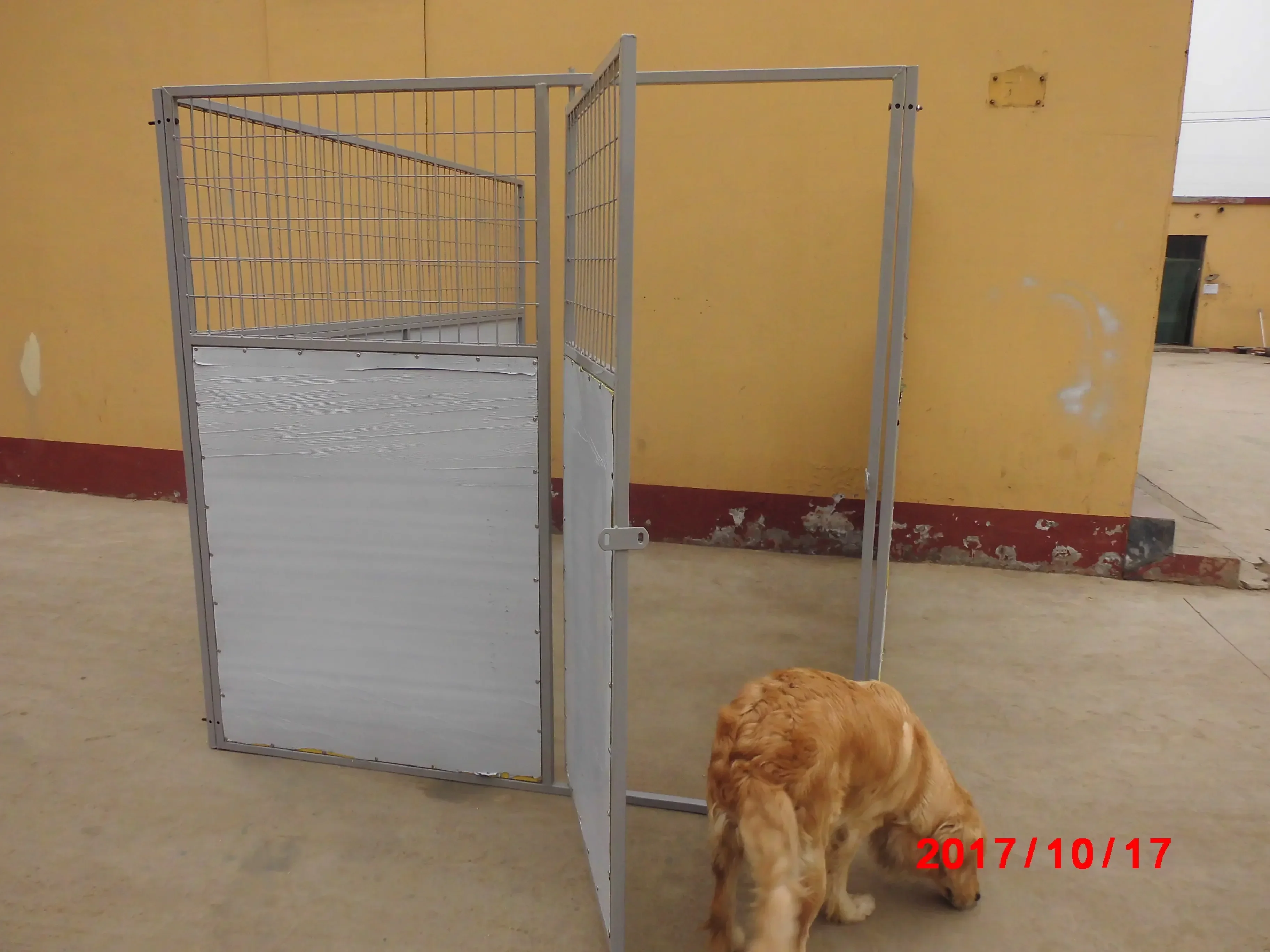 Outdoor Used High Quality Outside Dog Kennels Dog Runs Dog Pens With Shelter In Yellow Coating(XMR)