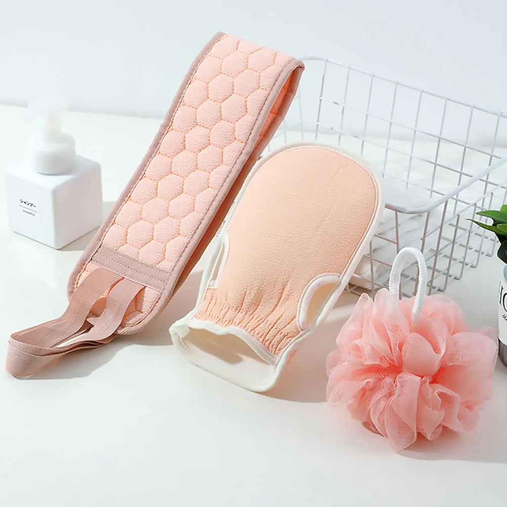 

1Set Bath Exfoliating Gloves Kit Soft Material Household Shower Tools for Back Arm Leg Cleaning Back Scrubber Bath Ball Bathroom