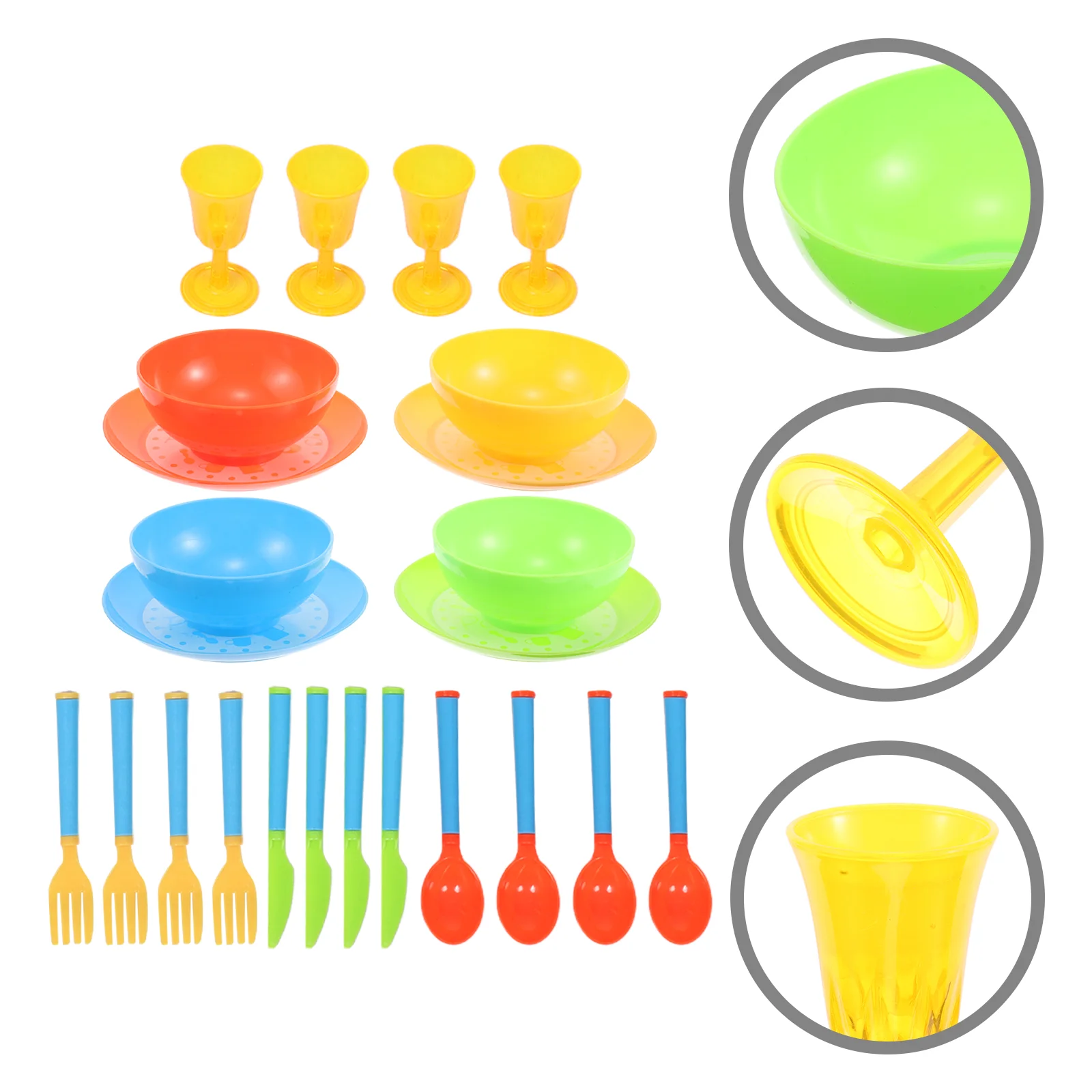 24 Pcs Fork Toy Toddler Bowls Set Microwave and Plates Plastic Kid Utensils Child Small