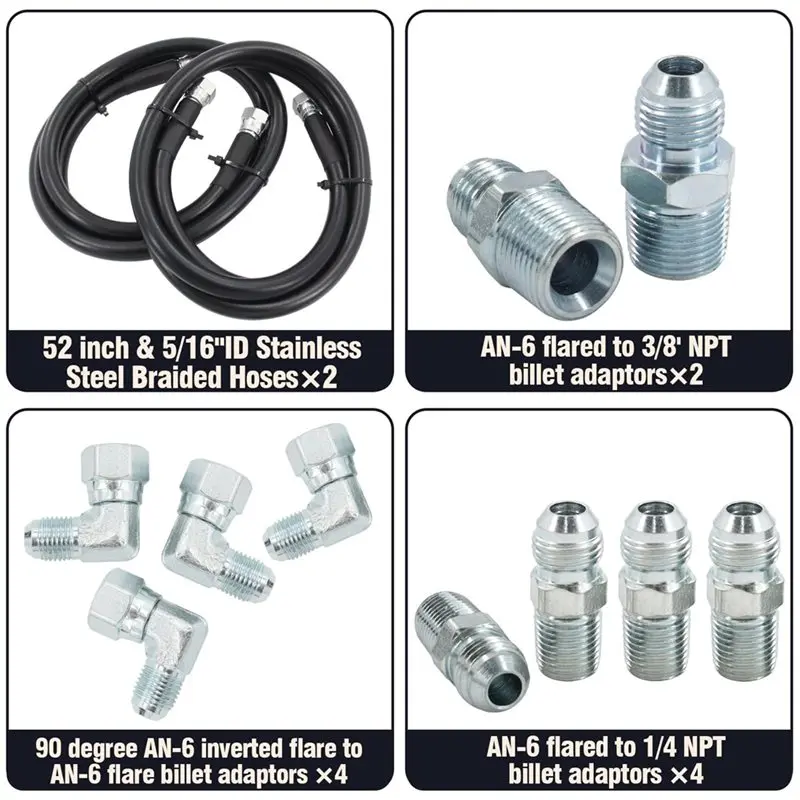 For Chevy Ford Mopar GMC Cadillac Replacement 6AN Transmission Cooler Hose Fitting Kit For TH350/700R4/TH400 view 4
