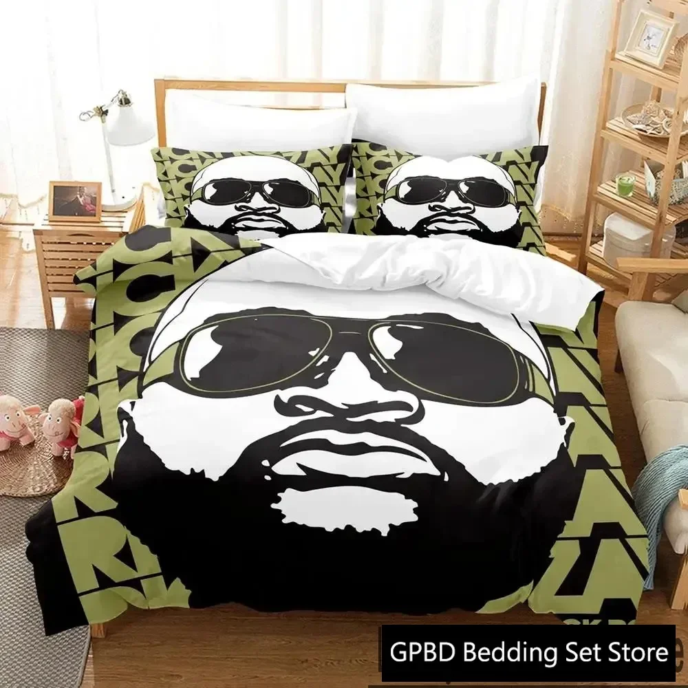 3D Print Rapper RICK ROSS Bedding Set Duvet Cover Bed Set Quilt Cover Pillowcase Comforter king Queen Size Boys Adult Bedding