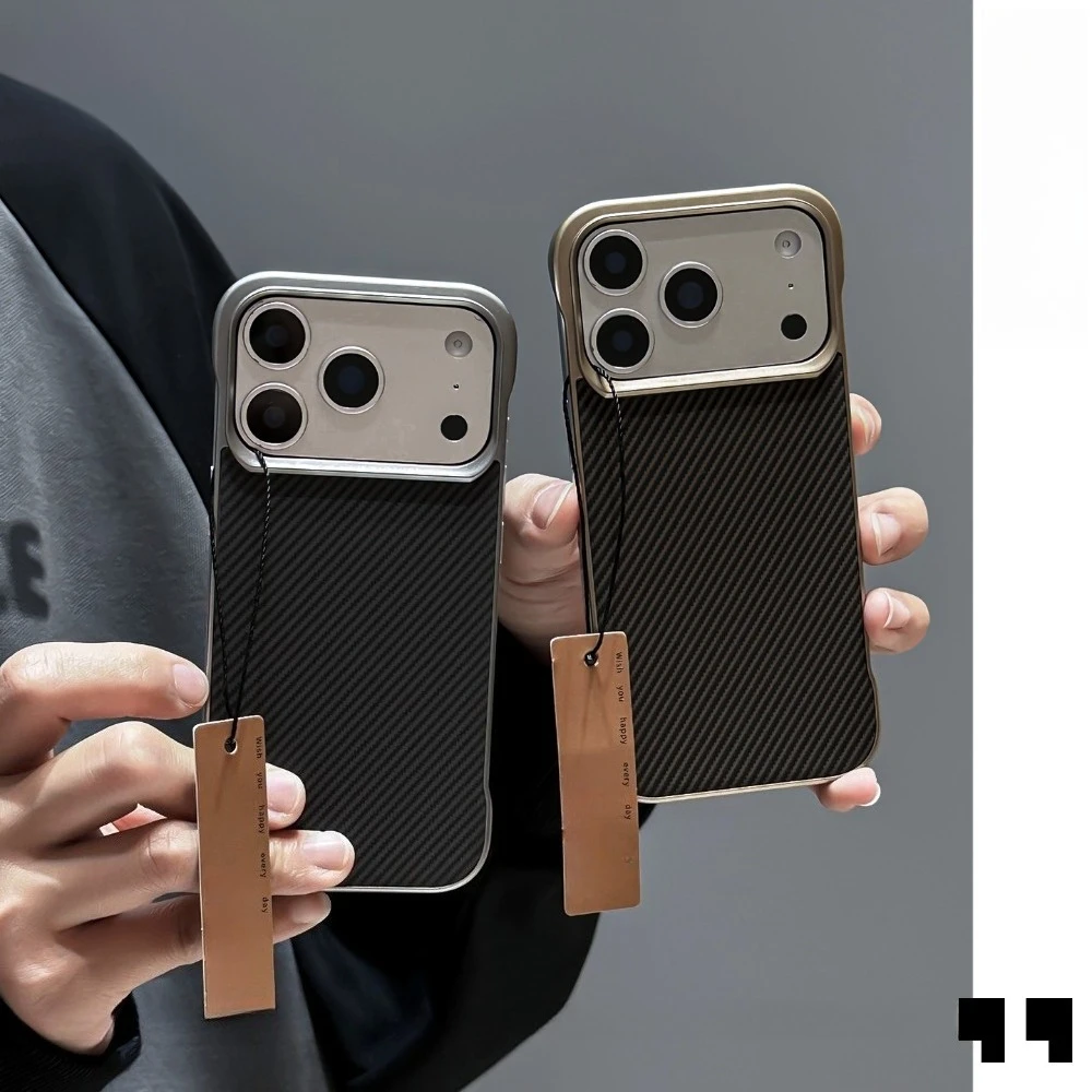 

Чехол для iPhone 17 Pro Max, магнитный, из углеродного волокна, тонкий, титановый, совместим с iPhone 16, 15