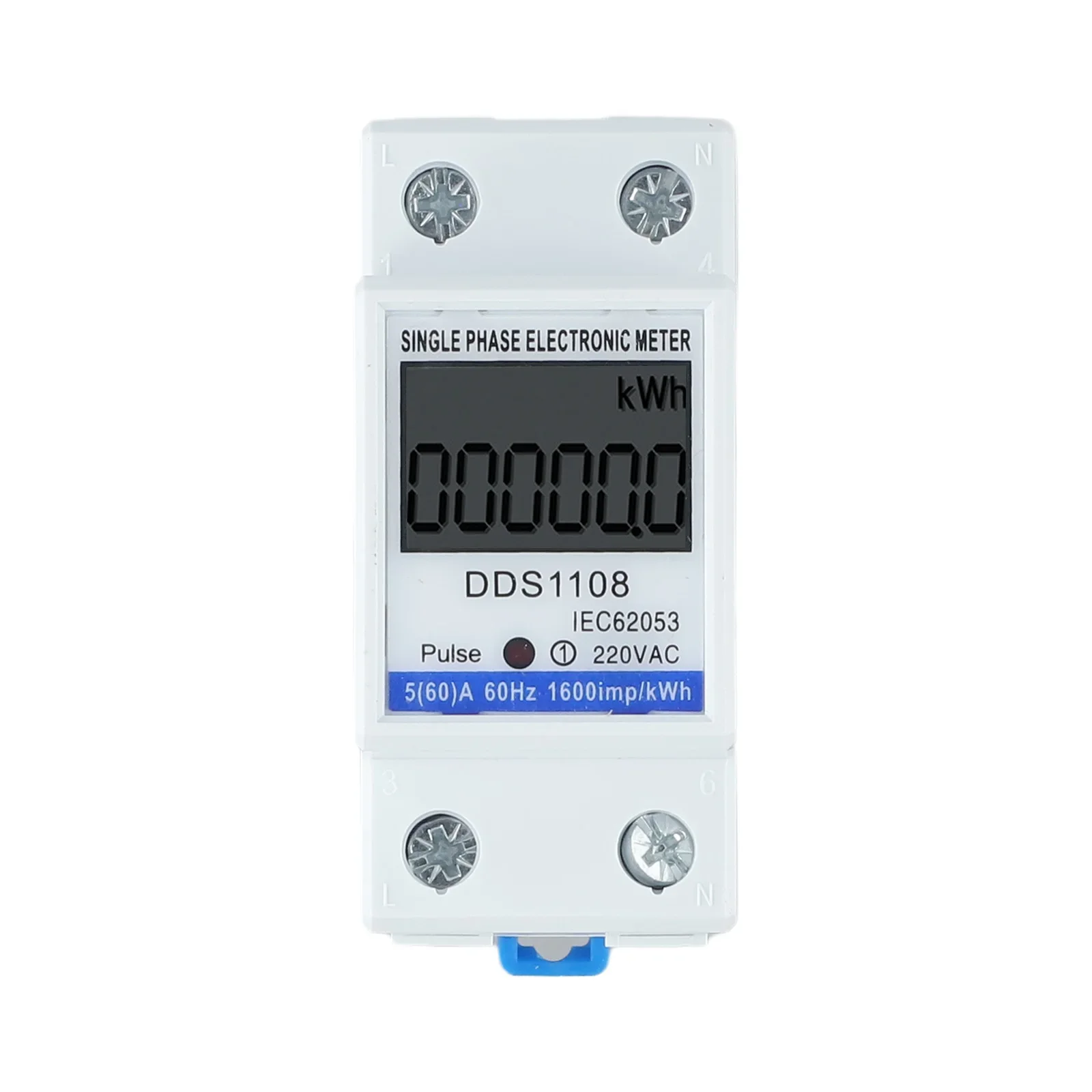 LCD Single Phase Electric Energy Meter KWH AC Digital Watt-Hour Meter 220V 60A Voltage Current Power Consumption Counter