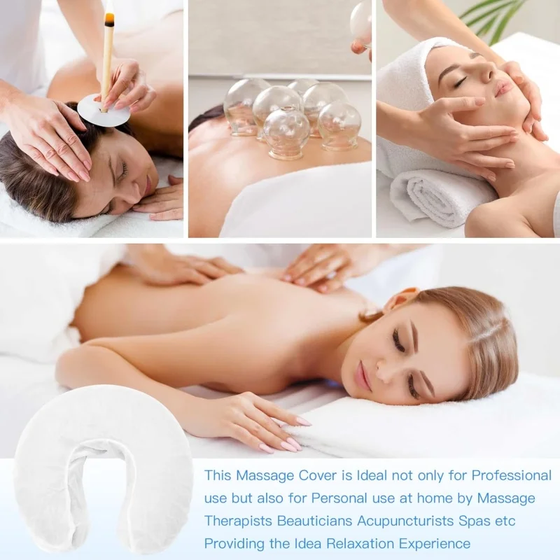 

100/10pcs Non-Woven U-Shaped Headrest Pillowcase Disposable Massage Face Rest Cradle Cover Fitted Headrest Beauty Salon Tools