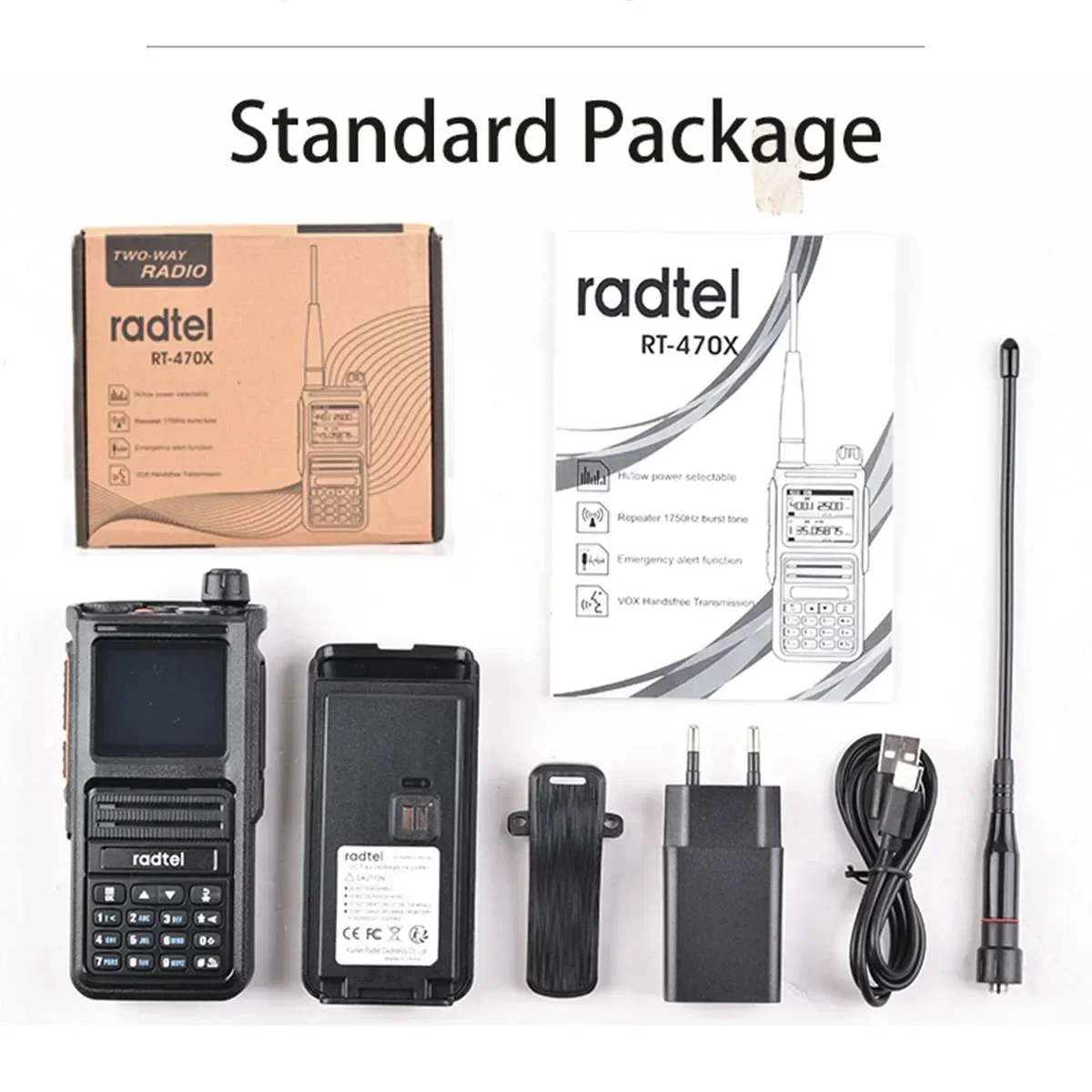 Radtel RT-470X Plus Bluetooth Ham Walperforé-Talkies 256CH Air Band Two Way Radio Station Aviation NOAA Police Marine Transcsec