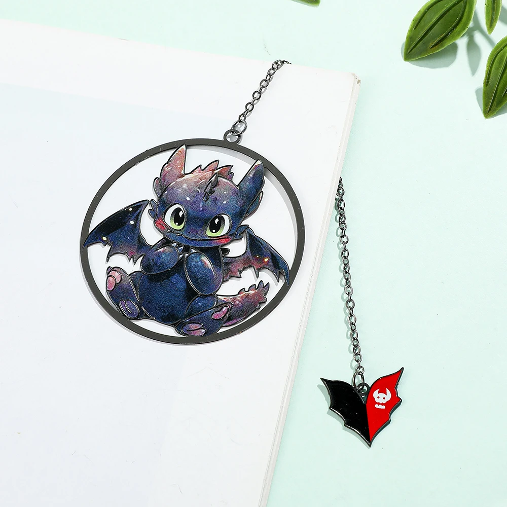 wow The super cute cartoon big eye dragon pendant bookmark is the best gift for cartoon fans who like reading in anime.