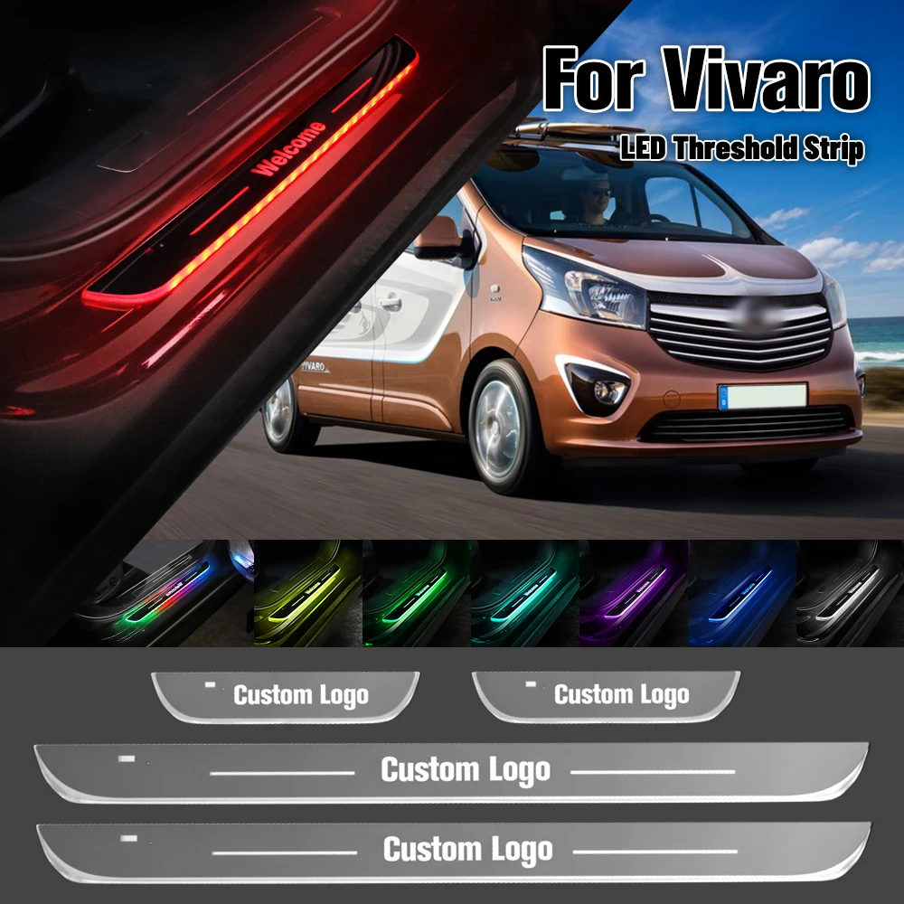 For Opel Vivaro A B C 2001-2023 Car Door Sill Light Customized Logo LED 2017 2019 Welcome Threshold Pedal Lamp Accessories