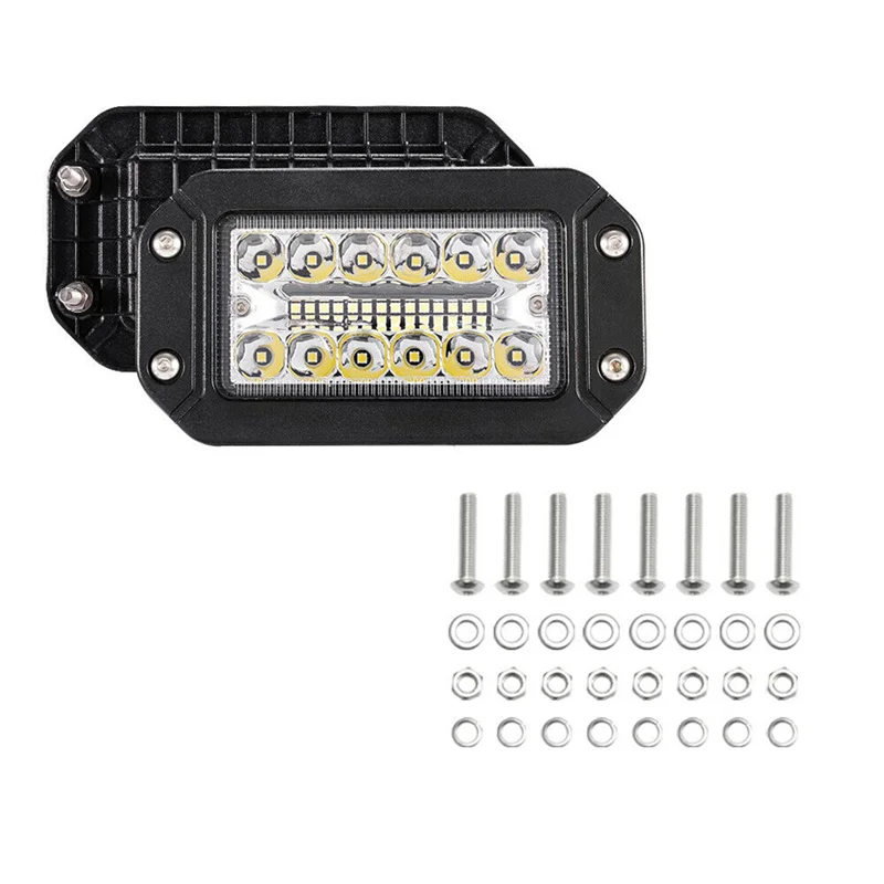 

A42M-8Pcs 12V 6 Inch Flush Mount Work Light 26 LED Super Bright Spotlight Car Headlights