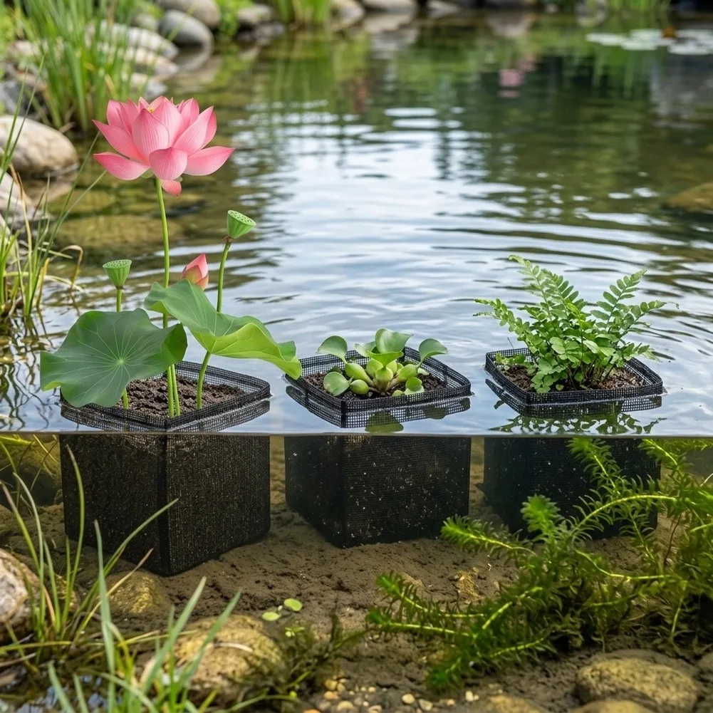 For Pond Landscaping Black Pond Plant Pots Flower Planting Bags Aquatic Plants Prevents Soil Loss Effectively For
