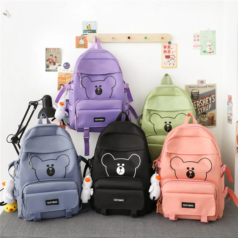 Schoolbags for girls students backpacks multi-piece set light campus sweet student backpack