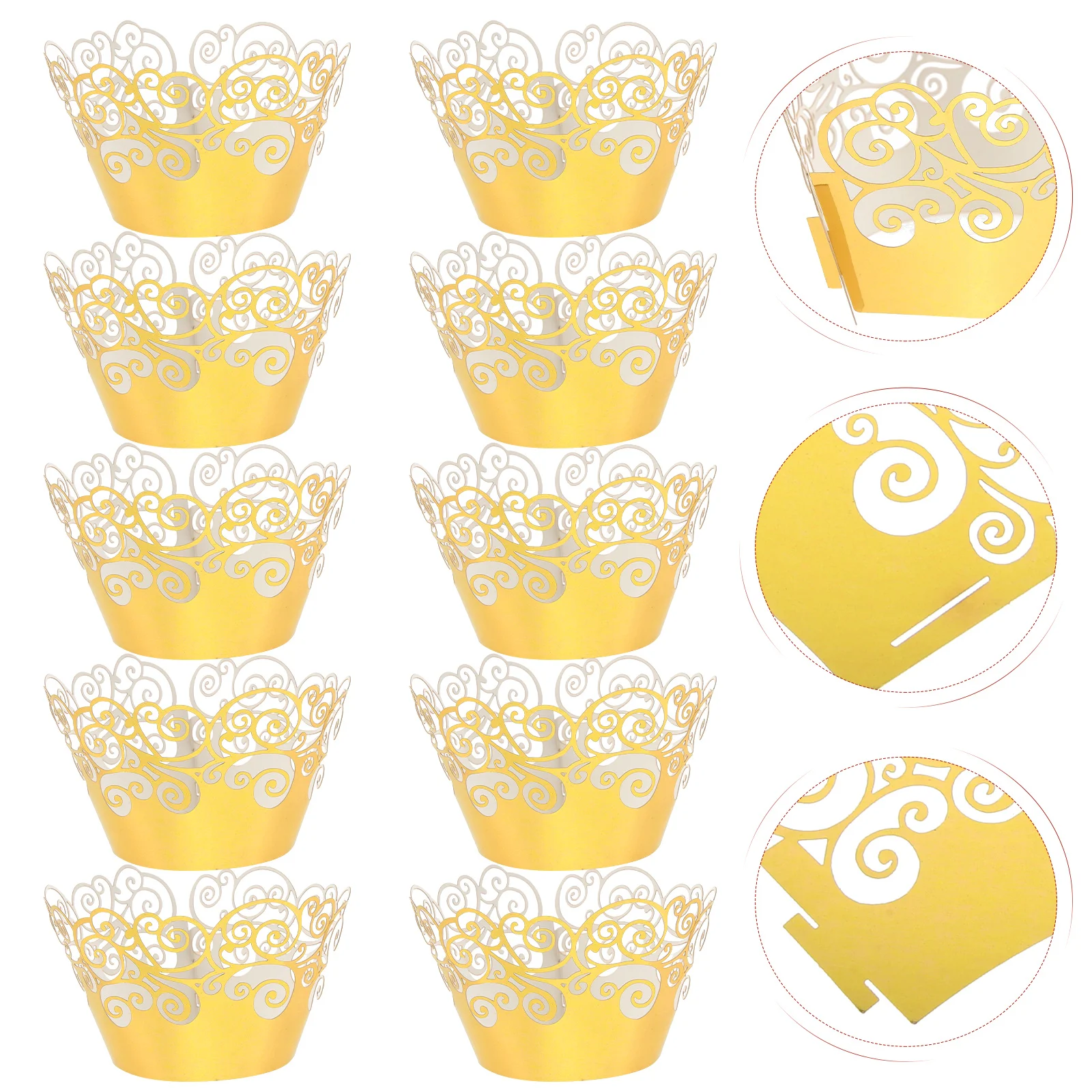 

50 Pcs Aluminum Foil Cupcake Muffin Liners Wrappers Baking Cups Wraps Household Mini Paper