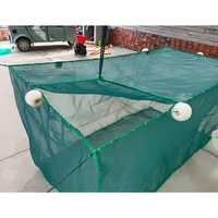 Fish Net Cage Netting Fish Breeding Cage with/no Cover Crayfish Network Stake Net Pond Fish Farming Aquaculture Small Mesh