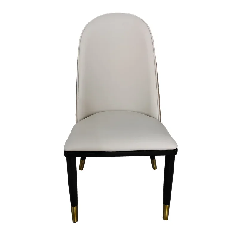

Light luxury high-end modern simple solid wood chair soft bag backrest dining chair home hotel box restaurant villa club