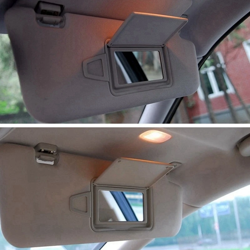 1Pair Car Sun Visor Shade Makeup Cosmetic Mirror Cover For Mercedes Benz E Class W211 2003-2008 2118100310 2118100410