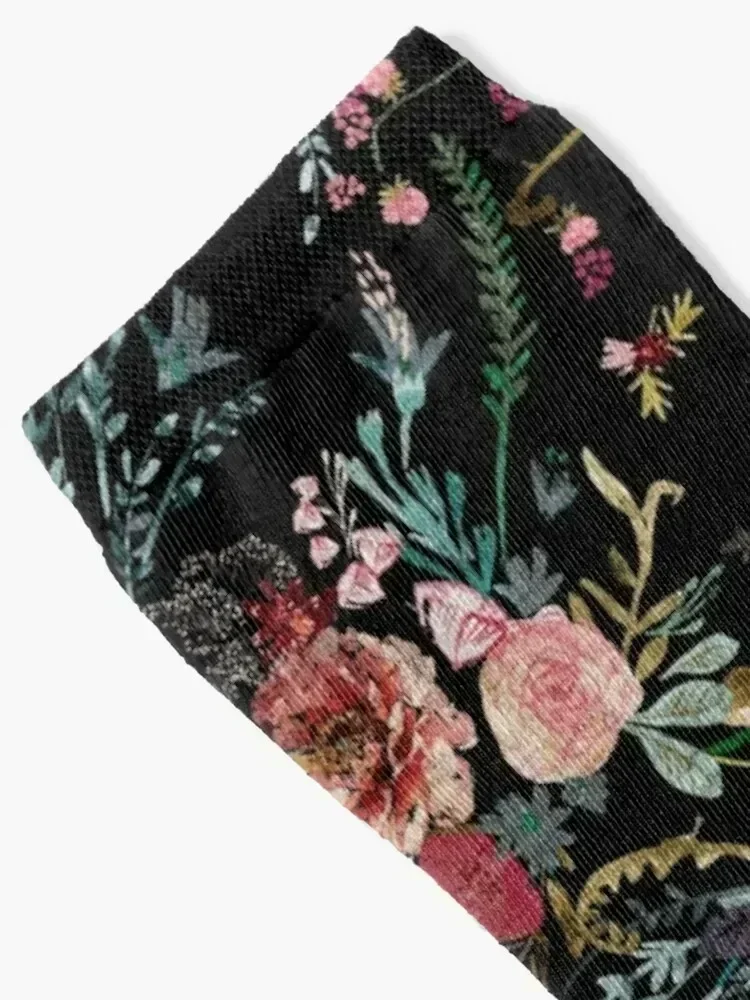 Midnight Floral Socks funny gift custom Thermal man winter new in's Men Socks Luxury Brand Women's