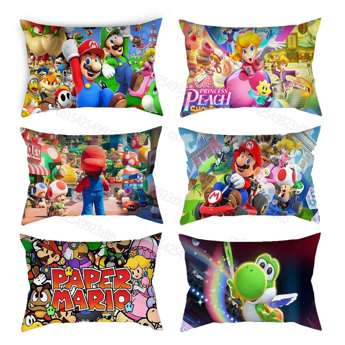 Game Mario Cushion Cover Cartoon Mario Bro Luigi Pillow Case for Sofa Car Kids Room Decor Home Textile Decorative Gifts 50x30cm