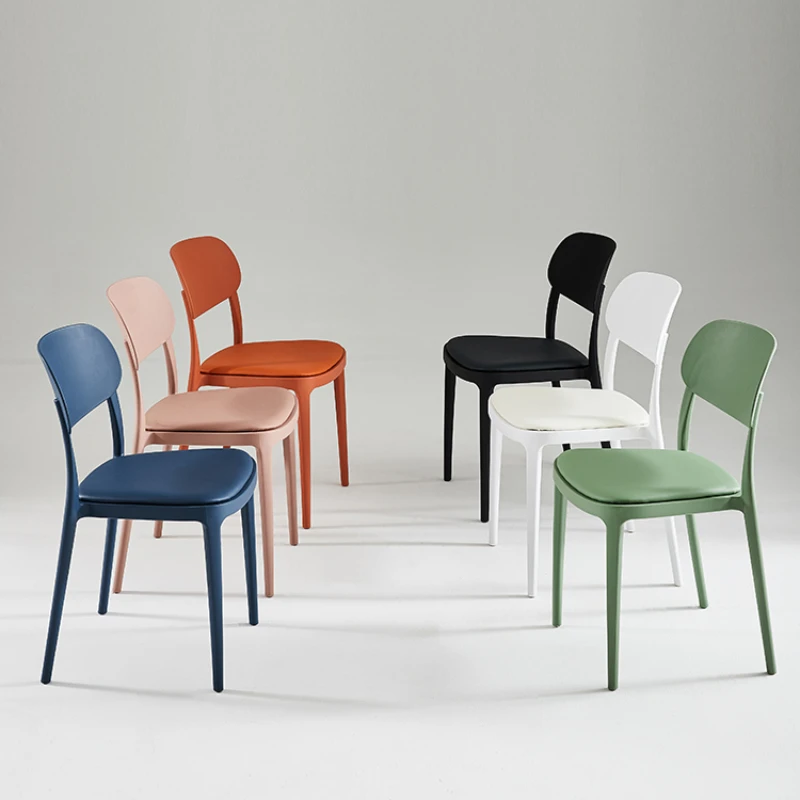 

Modern and minimalist plastic chairs can be stacked for household backrests, chairs for adults, dining tables, chairs for