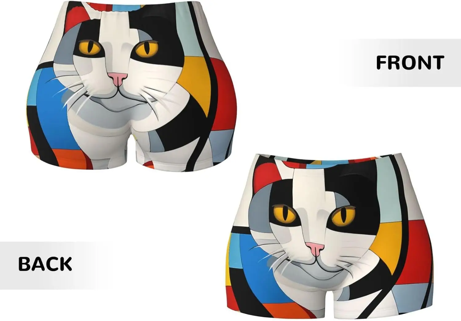 I pantaloncini sportivi elasticizzati da donna con stampa di gatti Able-Bodied sono adatti per il tempo libero, l'abbigliamento quotidiano o l'abbigliamento sportivo