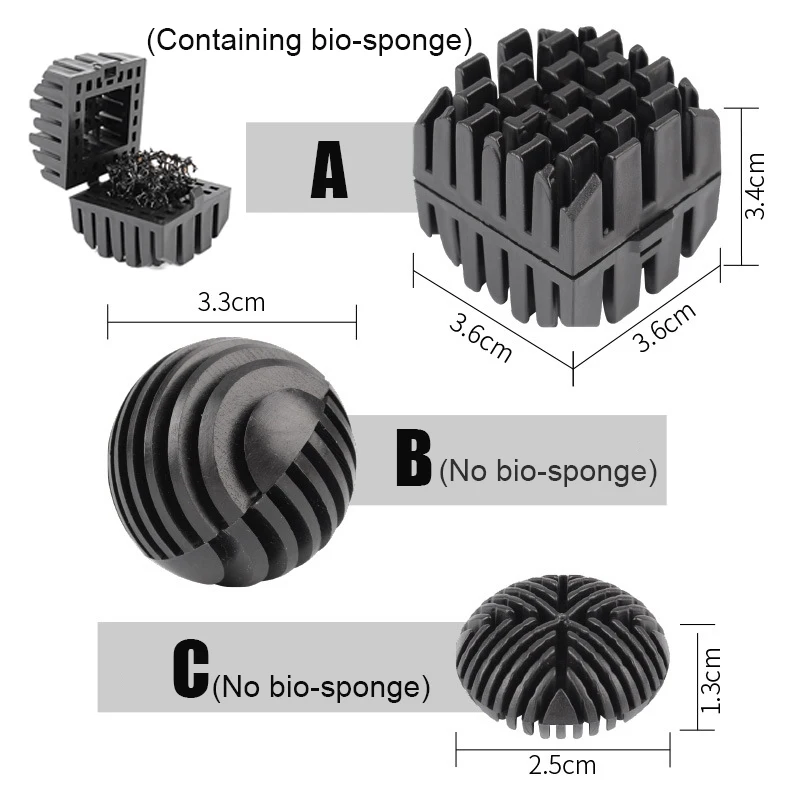 Aquarium Filter Accessories Fish Tank Filter Media Biological Ball Bio-ball Turtle Tank Water Purification Filter Bio-sponge