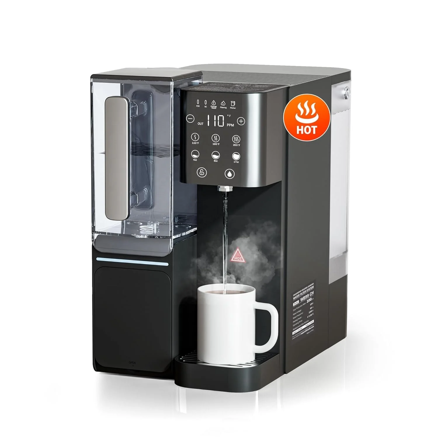 Shows Countertop RO System 100 GPD 8-Stage Filtration 24-Month Filter Life Portable Pure Pitcher Instant Water