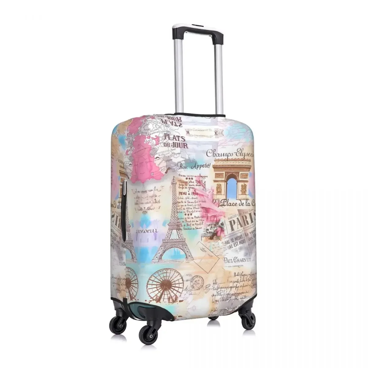 Paris Graffiti Suitcase Cover Vacation Eiffel Tower Painting Fun Luggage Supplies Travel ProtectorCustom made