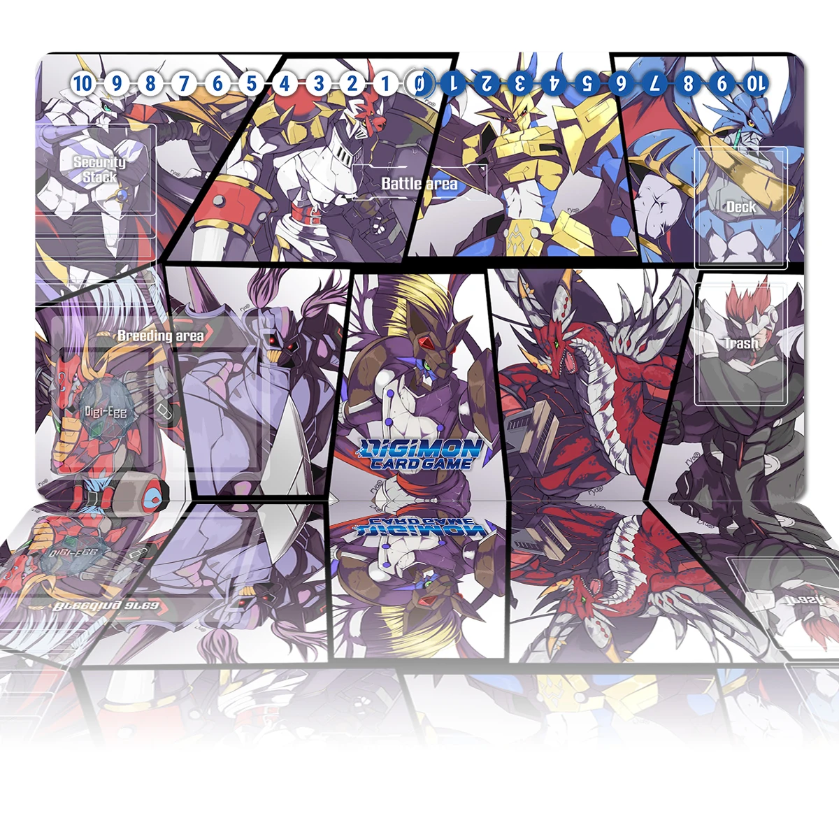 Digimon Playmat Royal Knights DTCG CCG Board Game Trading Card Game Mat Anime Mouse Pad Rubber Desk Mat Gaming Accessories & Bag