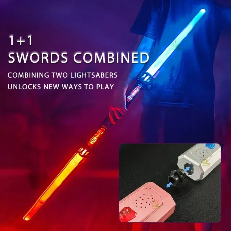 Intrekbare Lightsaber Vinger Roterende Laser Zwaard Flash Lichtgevende Soundfont Force FX FOC Blaster Cosplay Battle Speelgoed voor Kinderen