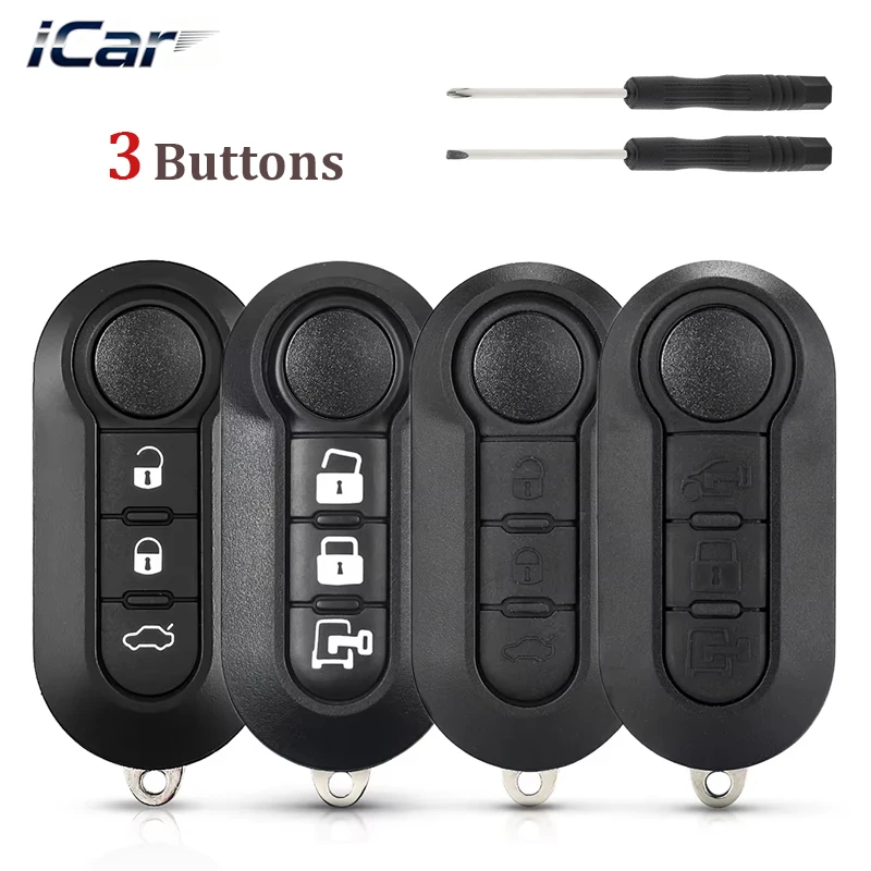 

iCar 3-кнопочный складной чехол для дистанционного ключа автомобиля для Fiat 500 Panda Punto Bravo Ducato Peugeot Boxer Citroen Jumper SIP22 Blade