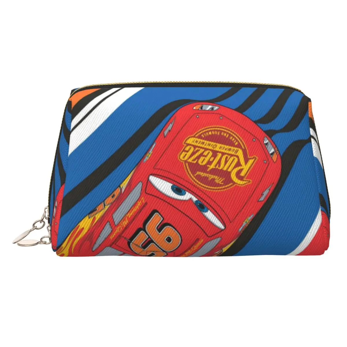 

Custom Lightning McQueen Cars Comic Toiletry Bag for Women Manga Cosmetic Makeup Organizer Ladies Beauty Storage Dopp Kit Box