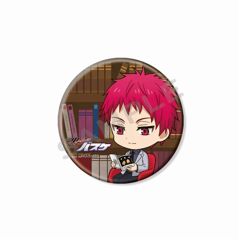 Creative Round Soft Anime Figure Button Pin Funny Tetsuya Kuroko Taiga Kagami Brooch Cartoon Badge Bag Clothing Accessories Gift