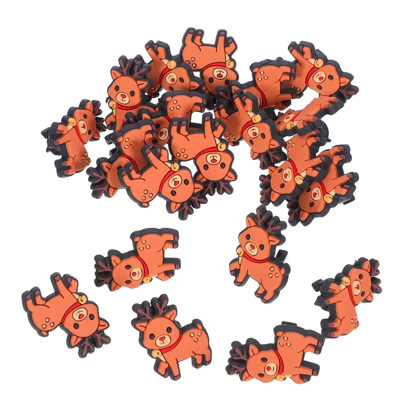

20Pcs Christmas Reindeer Pencil Charm Topper Clips Detachable Soft Gel Pen Decorations for Students Motivation Classroom Rewards