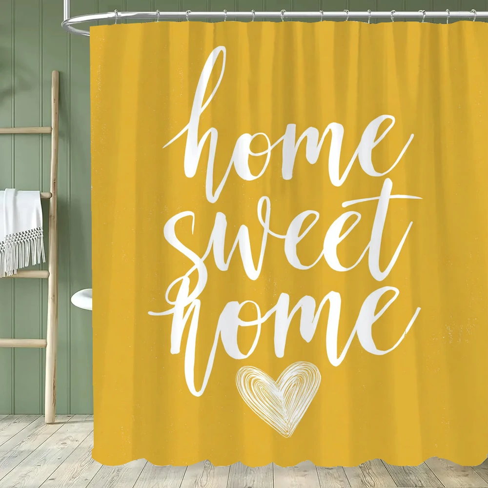 Home Bathroom Design Simple - Eenvoudig ontworpen douchegordijn met haken voor