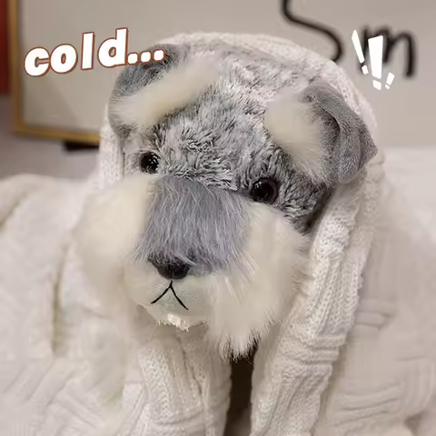 22-40cm Simulation RealLife Pets Schnauzer Plush Toys Soft Stuffed Fluffy Animals Cute Puppy Dolls for Kids Borthday Gifts Decor