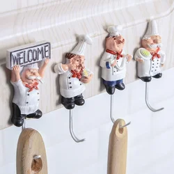 1Pc Kitchen Creative Chef Cartoon Storage Rack Hooks Wall Hanger Kitchen Hooks for Utensils Wall Hooks Kitchen Accessories