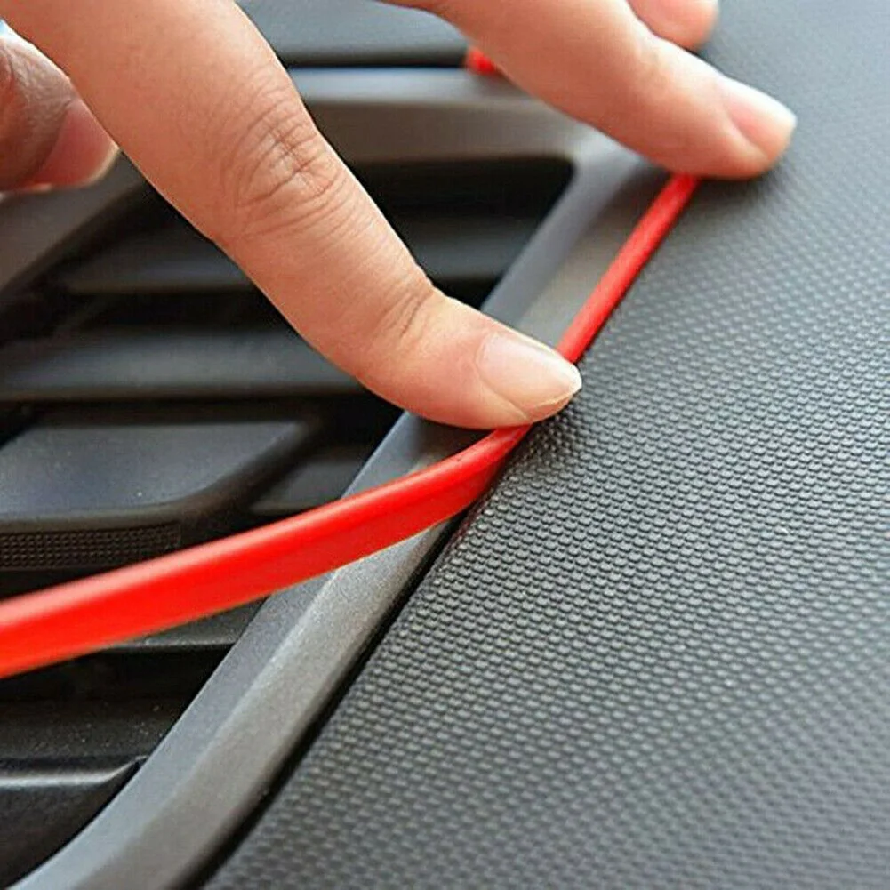 High Quality Edge Gap Line Door Panel Trim Line 1pc 5m Accessories Air Vent Outlet Interior Decor Red Silicone