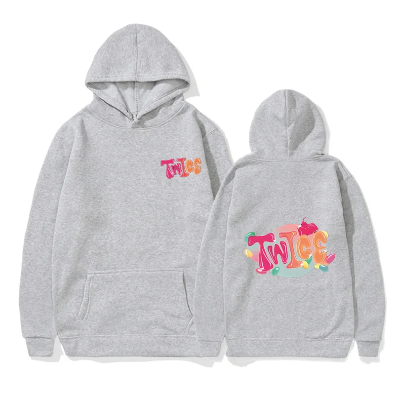 TWICE kpop Hoodies Sweatshirt Fleece Letters Printed Hoodie Sweatshirts Pullover Long Sleeve Tracksuit Tops kpop Clothes