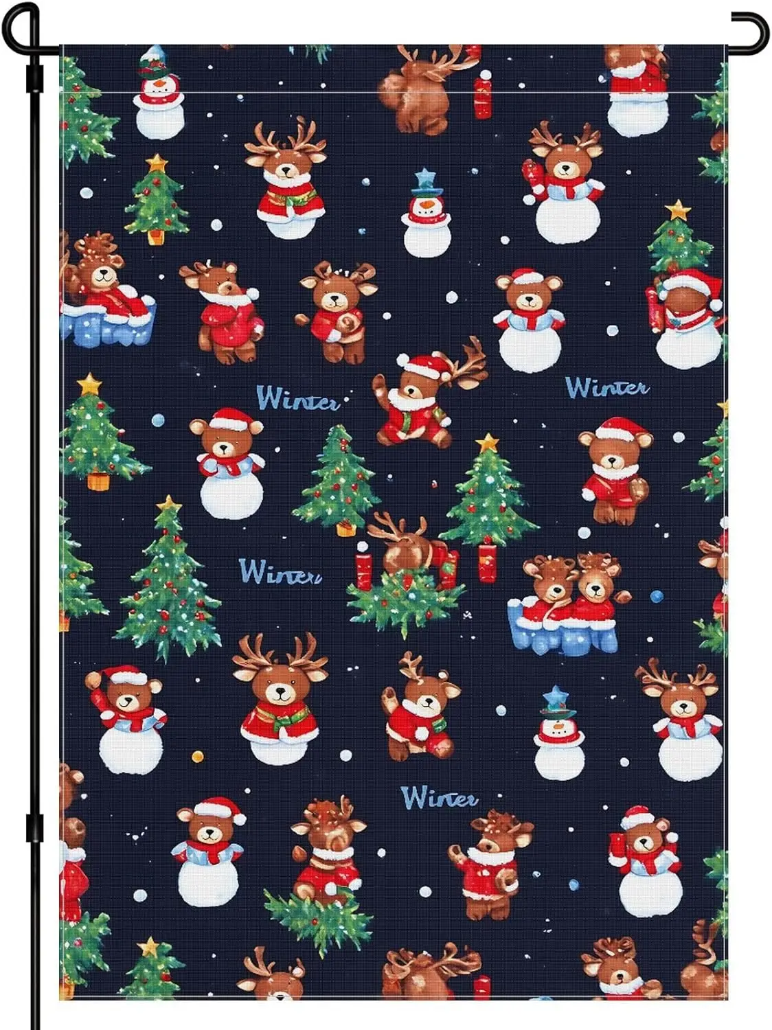 New Years Eve Christmas Garden Flag 28x40inch - Christmas-featured Double Colored Outdoor Garden Flags Washable Santa Claus Hats